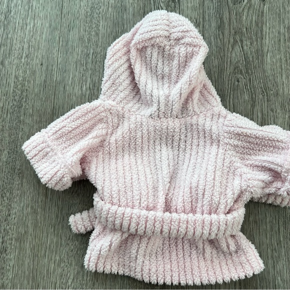 GENUINE BUILD A BEAR PINK CHENILLE ROBE WITH HOOD - Picture 4 of 4